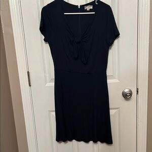 LOFT Black Sheath Mini Dress V-Neck Short Sleeve